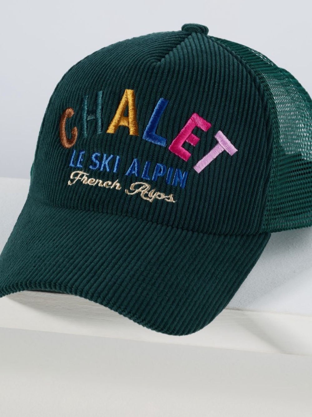 Anthropologie Worn/West Chalet Corduroy Trucker Hat - Dark Green